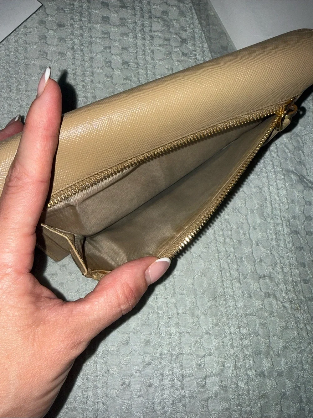 Prada Beige Saffiano Leather Wallet